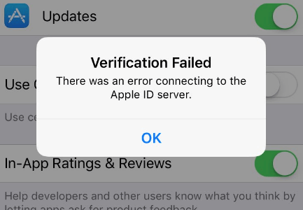 رفع خطای verification failed اپل آیدی